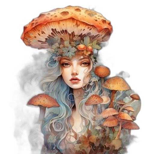 food, dress, hat, fantasy art, concept art, photorealistic, watercolor, outer space transparent PNG cut-out