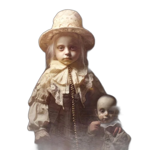 face, hat, mask, dress, 3d render, photorealistic, oil painting, concept art transparent PNG cut-out