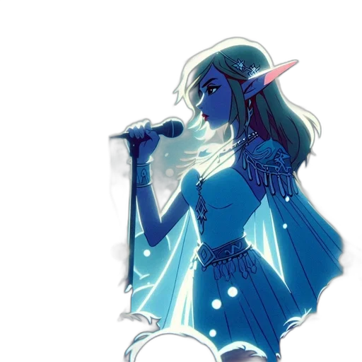dress, staff, mask, concept art, watercolor, fantasy art, pixel art, neon lights transparent PNG cut-out