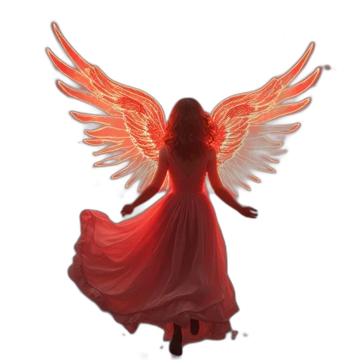 dress, fantasy art, concept art, photorealistic, 3d render, red, angel, love transparent PNG cut-out