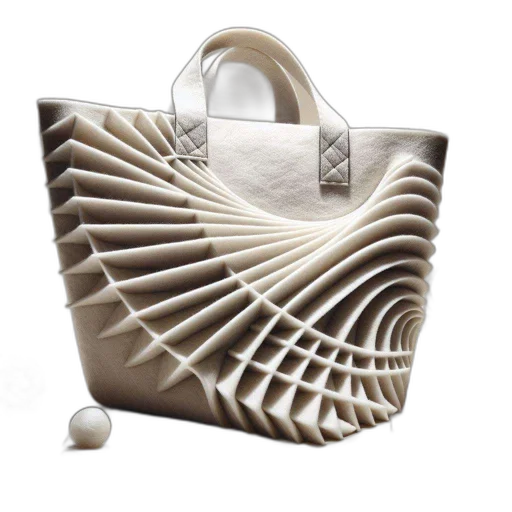 3d render, photorealistic, monochrome, sculpture, handbag, architectural, design, pictured transparent PNG cut-out