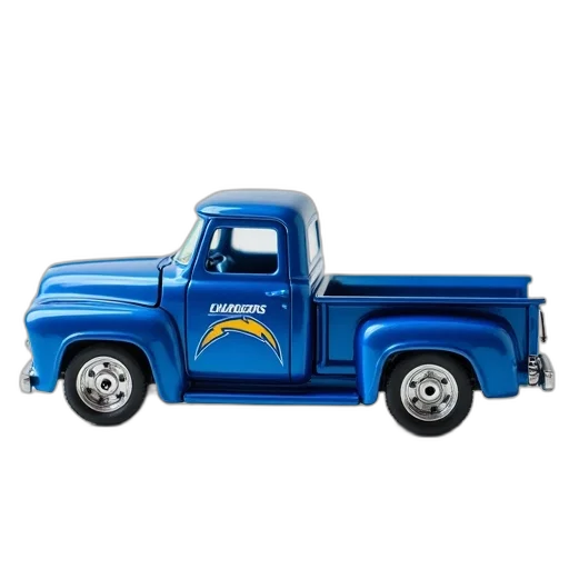 blue, white, truck, toy, los, chargers, logo transparent PNG cut-out