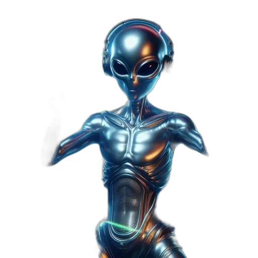robot, creature, staff, concept art, 3d render, pixel art, comic book art, outer space transparent PNG cut-out