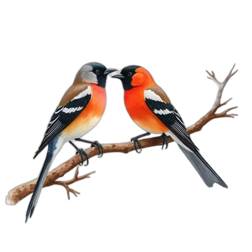animal, photorealistic, oil painting, 3d render, concept art, snow, forest, two transparent PNG cut-out