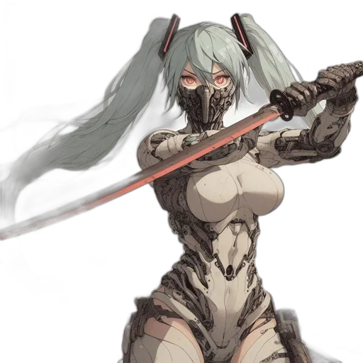 weapon, sword, robot, staff, concept art, fantasy art, anime, cyberpunk transparent PNG cut-out