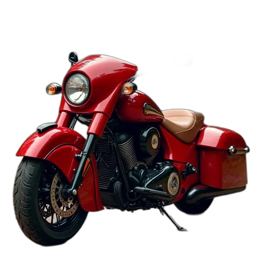 weapon, photorealistic, 3d render, concept art, red, motorcycle, words, indian transparent PNG cut-out