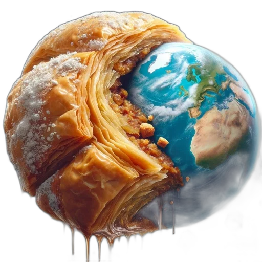 food, face, photorealistic, concept art, outer space, earth, depicted, though transparent PNG cut-out