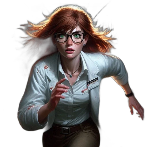 staff, jacket, face, hair, concept art, comic book art, fantasy art, photorealistic transparent PNG cut-out