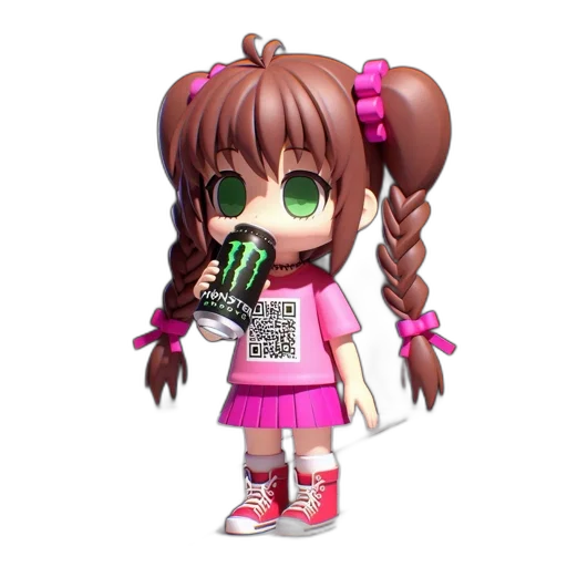 bottle, weapon, staff, vaporwave, pixel art, 3d render, cartoon, animated transparent PNG cut-out