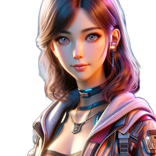 robot, face, jacket, fantasy art, concept art, cyberpunk, comic book art, blue transparent PNG cut-out