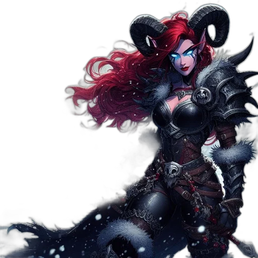 fantasy art, concept art, comic book art, pixel art, dark, fierce, woman, figure transparent PNG cut-out