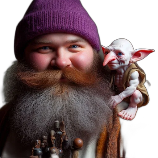 staff, creature, concept art, fantasy art, 3d render, photorealistic, bearded, man transparent PNG cut-out