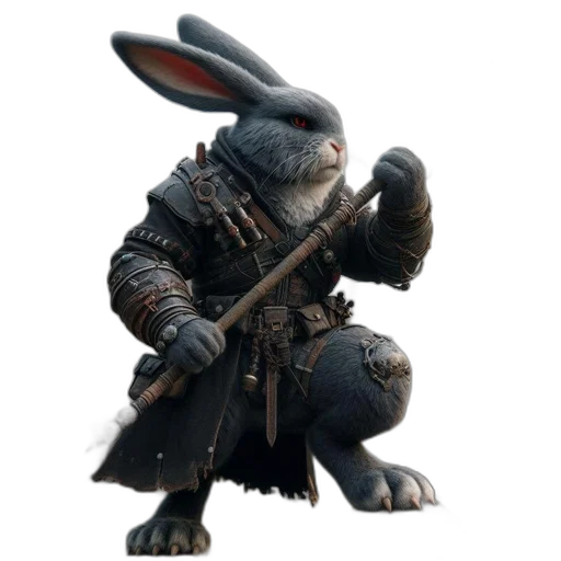 animal, weapon, staff, sword, concept art, 3d render, fantasy art, pixel art transparent PNG cut-out