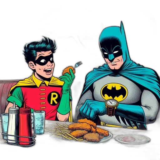 food, comic book art, cartoon, concept art, humorous, comic, panel, see transparent PNG cut-out