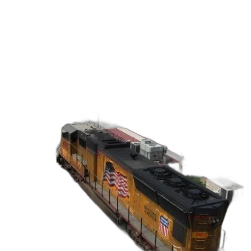 weapon, 3d render, photorealistic, concept art, yellow, train, american, flag transparent PNG cut-out