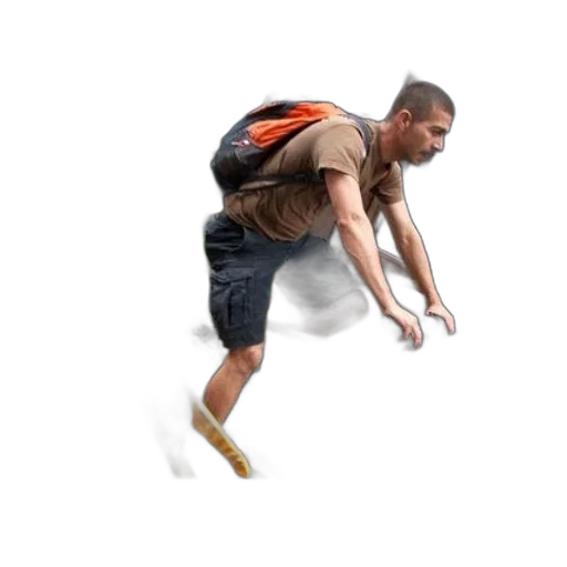 shoes, photorealistic, concept art, 3d render, man, rides, bike, dog transparent PNG cut-out