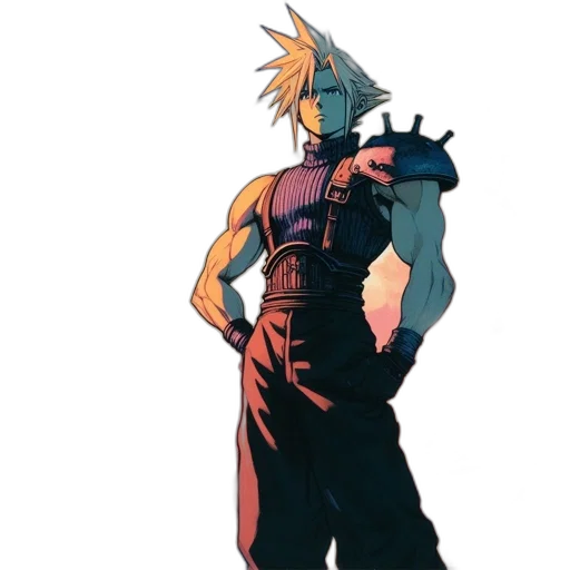weapon, staff, comic book art, concept art, cyberpunk, cartoon, animated, figure transparent PNG cut-out