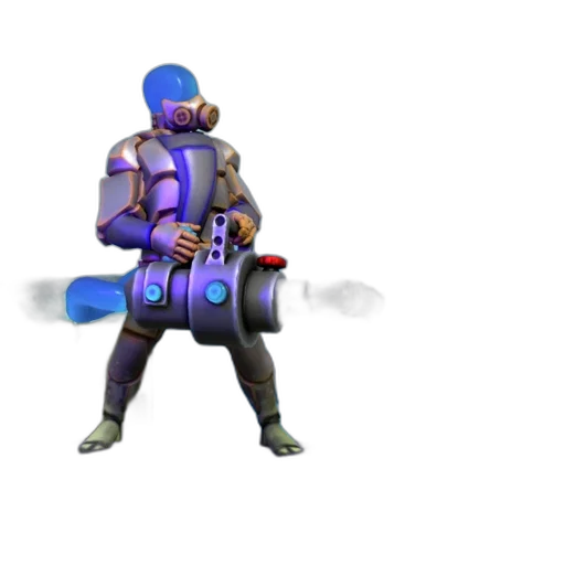 jacket, weapon, staff, robot, concept art, 3d render, cyberpunk, pixel art transparent PNG cut-out