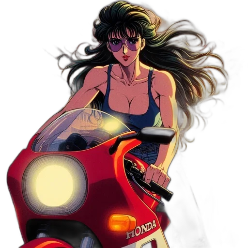 car, comic book art, concept art, anime, cartoon, neon lights, animated, female transparent PNG cut-out