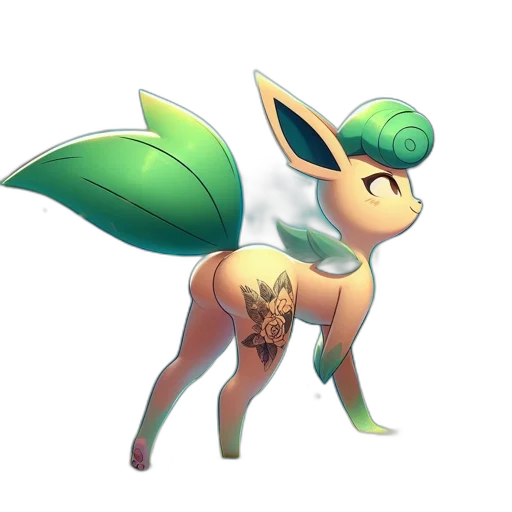 staff, animal, creature, concept art, fantasy art, pixel art, 3d render, green transparent PNG cut-out