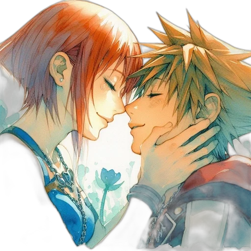 watercolor, anime, fantasy art, concept art, fire, blue, colorful, two transparent PNG cut-out