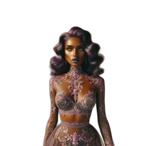 dress, jewelry, concept art, fantasy art, 3d render, cartoon, earth tones, dark transparent PNG cut-out