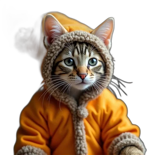 jacket, hat, animal, staff transparent PNG cut-out