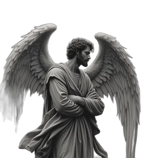 staff, photorealistic, fantasy art, concept art, pencil sketch, engraving, depicting, angel transparent PNG cut-out