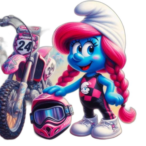robot, concept art, vaporwave, cartoon, comic book art, blue, female, smurf transparent PNG cut-out