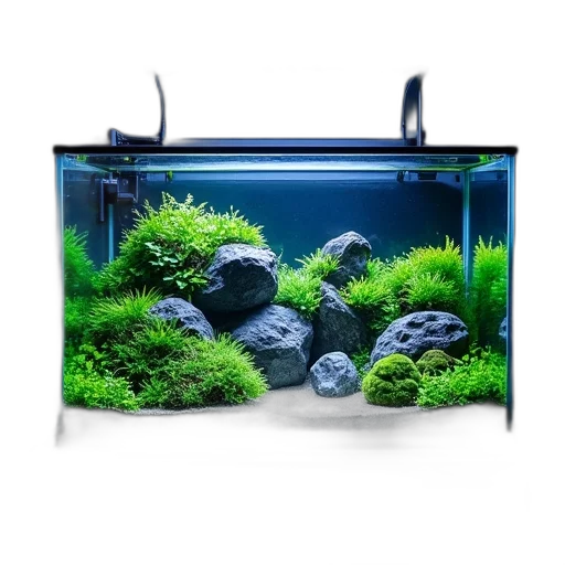 photorealistic, 3d render, concept art, underwater, forest, fog, aquascaft, led transparent PNG cut-out