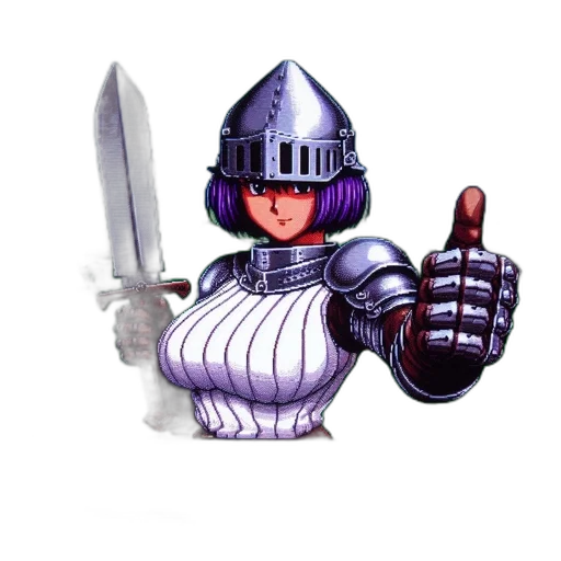 robot, sword, weapon, staff, pixel art, 3d render, concept art, fantasy art transparent PNG cut-out