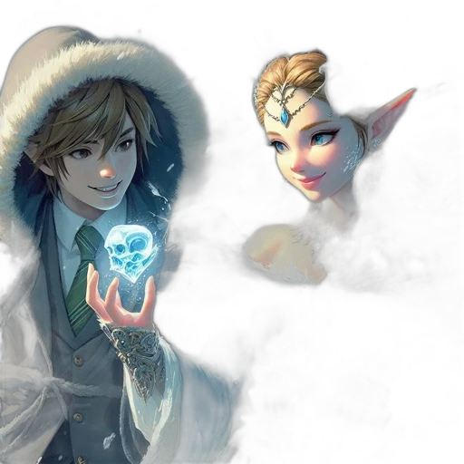 mask, fantasy art, concept art, pixel art, watercolor, snow, fire, blue transparent PNG cut-out