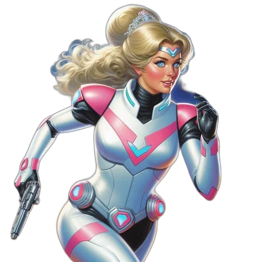comic book art, concept art, cartoon, space-themed, image, futuristic, woman, fitted transparent PNG cut-out