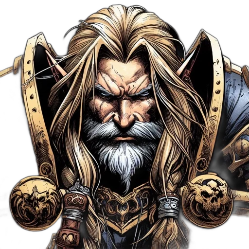 comic book art, fantasy art, concept art, ornately, armored, elf, character, sporting transparent PNG cut-out