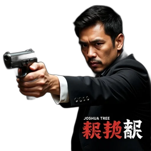 second, image, close-up, man, face, arm, gun, being transparent PNG cut-out