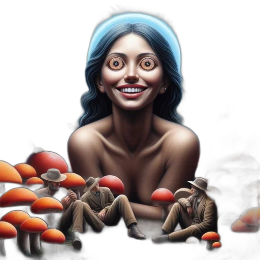 food, concept art, photorealistic, oil painting, fantasy art, underwater, large, smiling transparent PNG cut-out