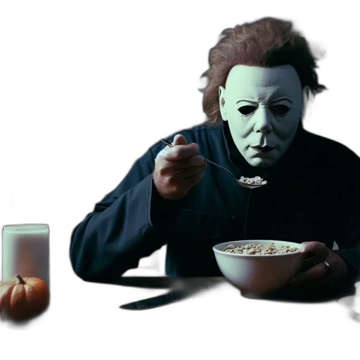 mask, food, concept art, pixel art, fire, kitchen, scene, figure transparent PNG cut-out