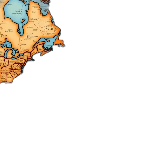 map, showing, coasts, ports transparent PNG cut-out