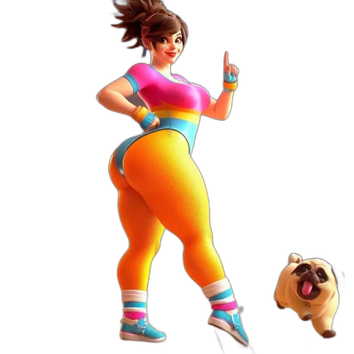 animal, dress, concept art, 3d render, cartoon, pixel art, neon, colorful transparent PNG cut-out