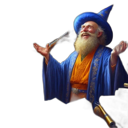 staff, sword, hat, dragon, 3d render, fantasy art, concept art, photorealistic transparent PNG cut-out