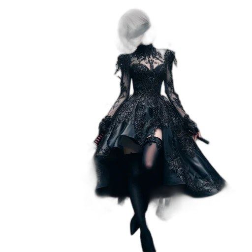dress, mask, crown, concept art, 3d render, fantasy art, photorealistic, dark transparent PNG cut-out