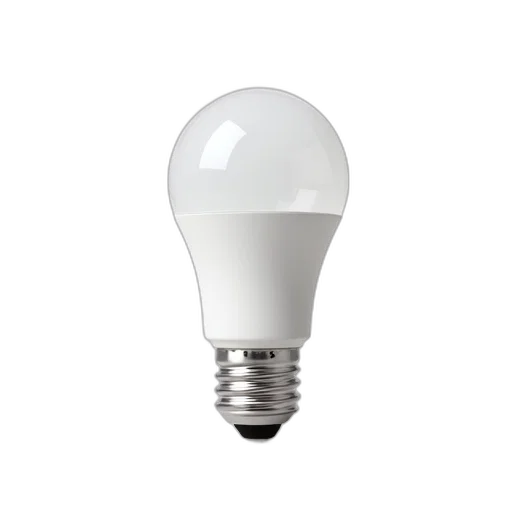 3d render, photorealistic, white, led, light, bulb, smooth, rounded transparent PNG cut-out