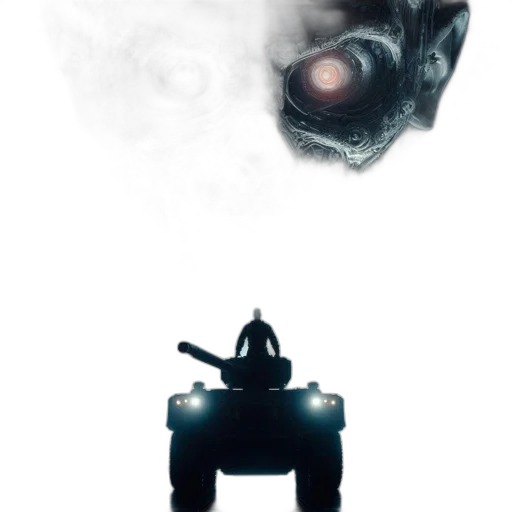 robot, creature, car, mask, concept art, cyberpunk, comic book art, 3d render transparent PNG cut-out