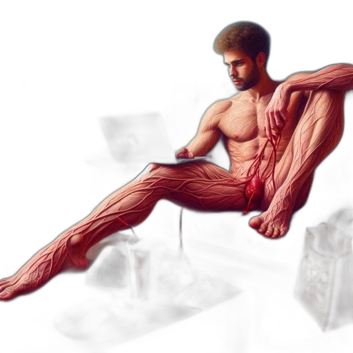 furniture, concept art, 3d render, photorealistic, comic book art, muscular, individual, sits transparent PNG cut-out