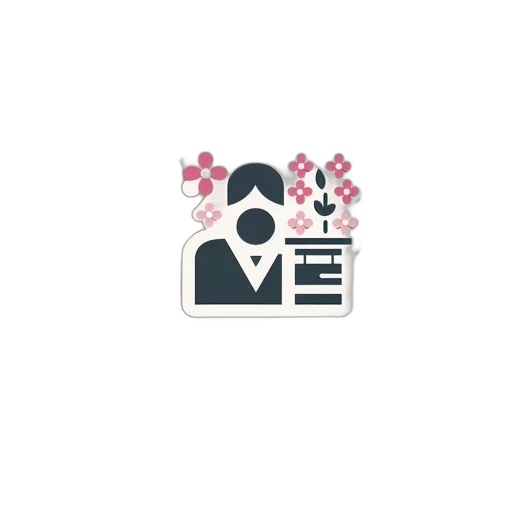 flower, staff, pixel art, vaporwave, cartoon, concept art, monochrome, pastel transparent PNG cut-out