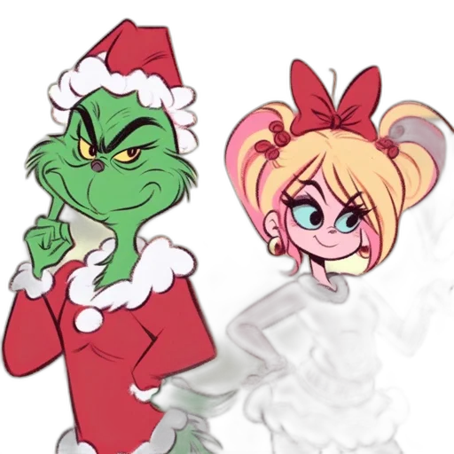 concept art, cartoon, pixel art, grinch, grumpy, green, creature, points transparent PNG cut-out