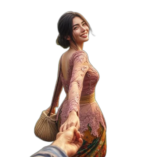 dress, jewelry, staff, photorealistic, concept art, oil painting, fantasy art, young transparent PNG cut-out