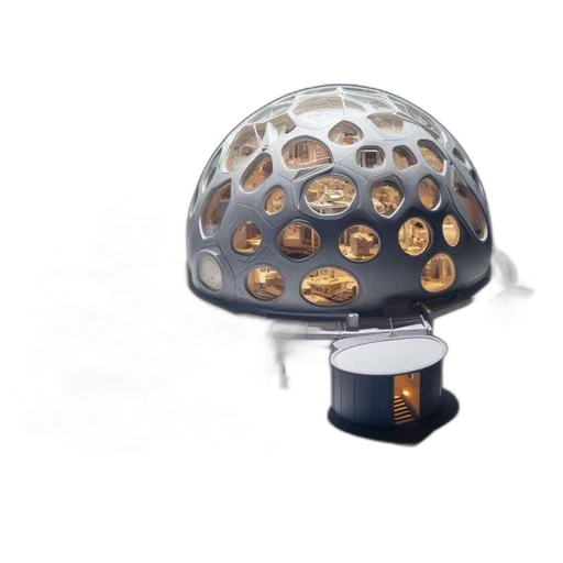 hat, umbrella, jewelry, furniture, 3d render, concept art, outer space, model transparent PNG cut-out