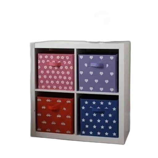 furniture, 3d render, white, cube, shelf, four, compartments, each transparent PNG cut-out
