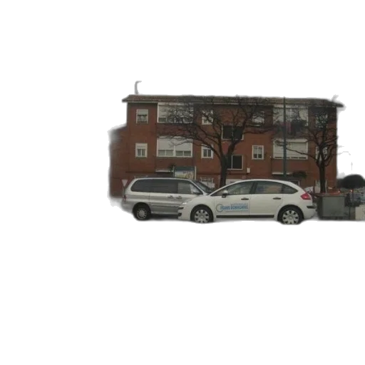 car, building, furniture, umbrella, 3d render, photorealistic, city street, white transparent PNG cut-out